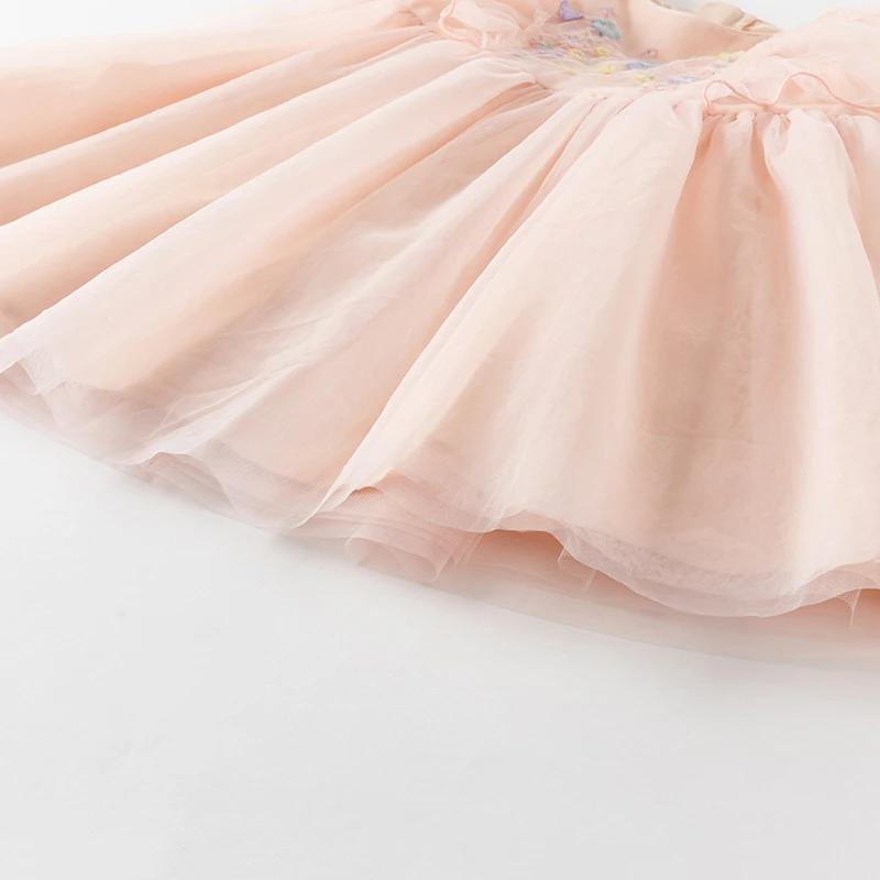 Dave Bella filles bébé robe de princesse été doux mignon broderie enfants maille robe élégante fête 