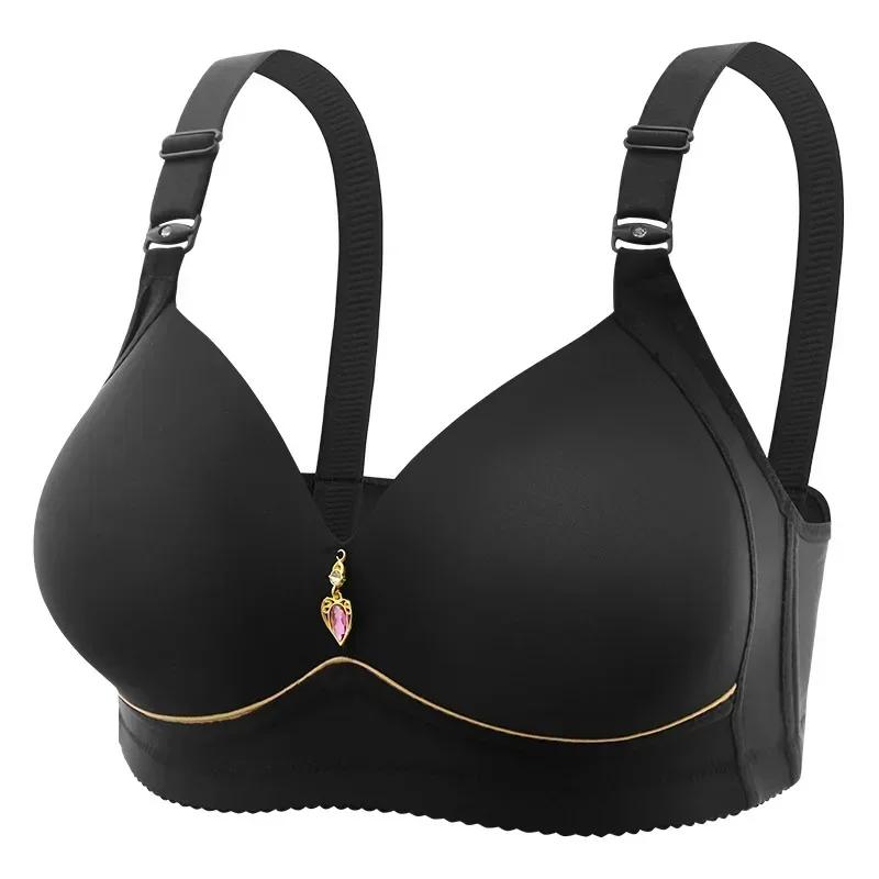Soutien-gorge pour maman, sans anneau en acier, respirant, froncé, sous-vêtements pour dames, bonnet