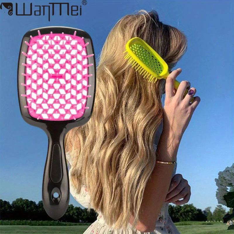 WANMEI coussin d'air peigne plastique Massage antistatique sec humide cheveux bouclés creux brosses 