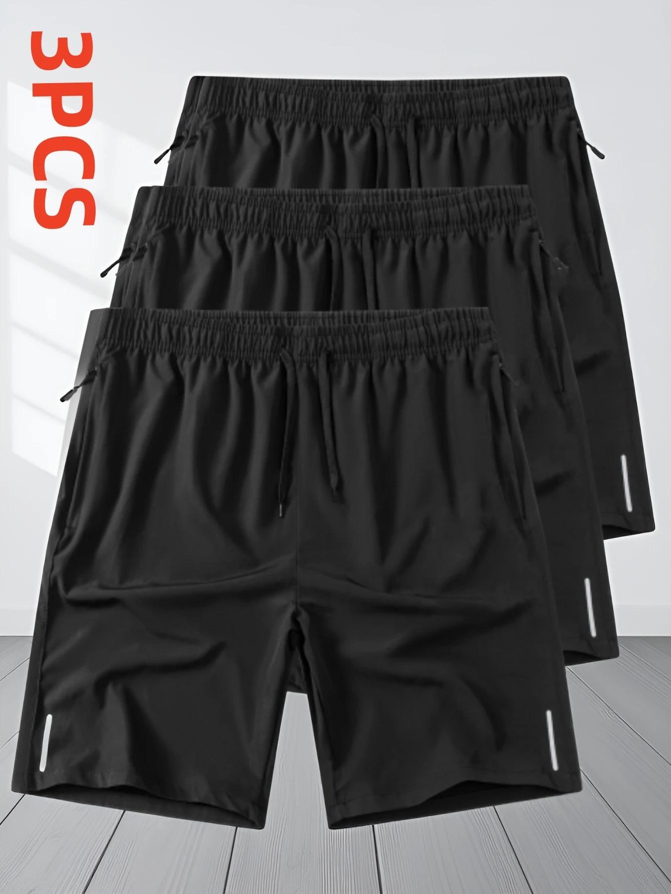 3 pièces Shorts décontractés hommes course Shorts de sport Shorts de sport pour hommes Fitness baske