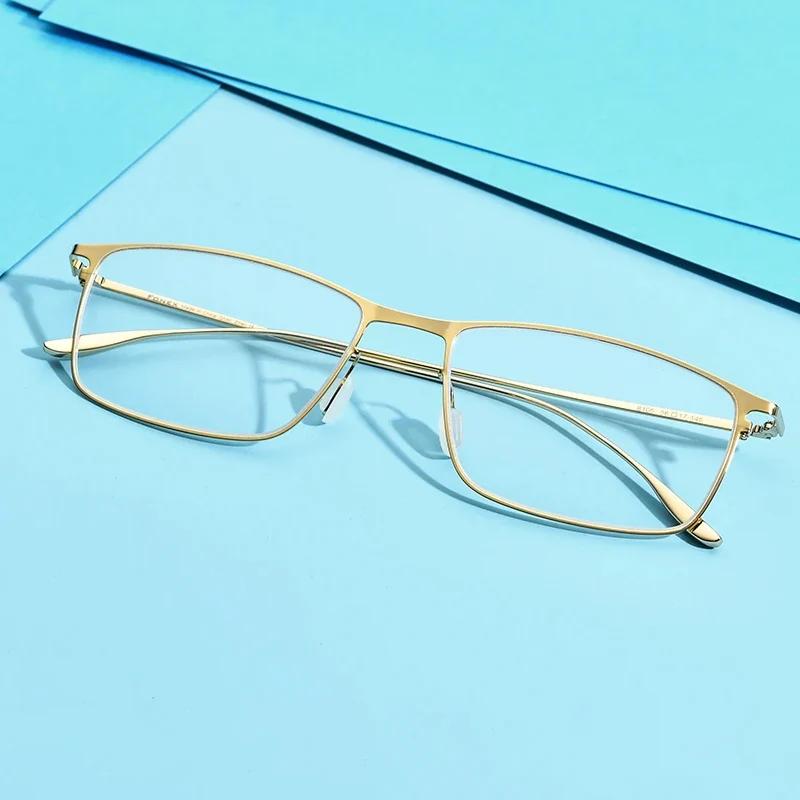 FONEX alliage lunettes cadre hommes montures à jante complète haut de gamme qualité lunettes carrées