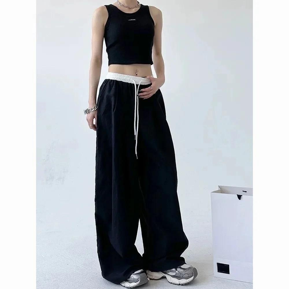 Pantalon à jambes larges pour femmes, avec cordon de serrage, gothique, Hip Hop, Cargo, chaud, assor