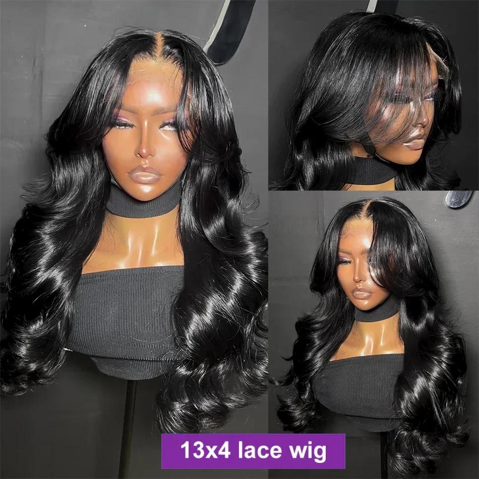 Perruque Lace Front Wig Body Wave Brésilienne Naturelle, Cheveux Humains, Sans Colle, 30 32 34 Pouce