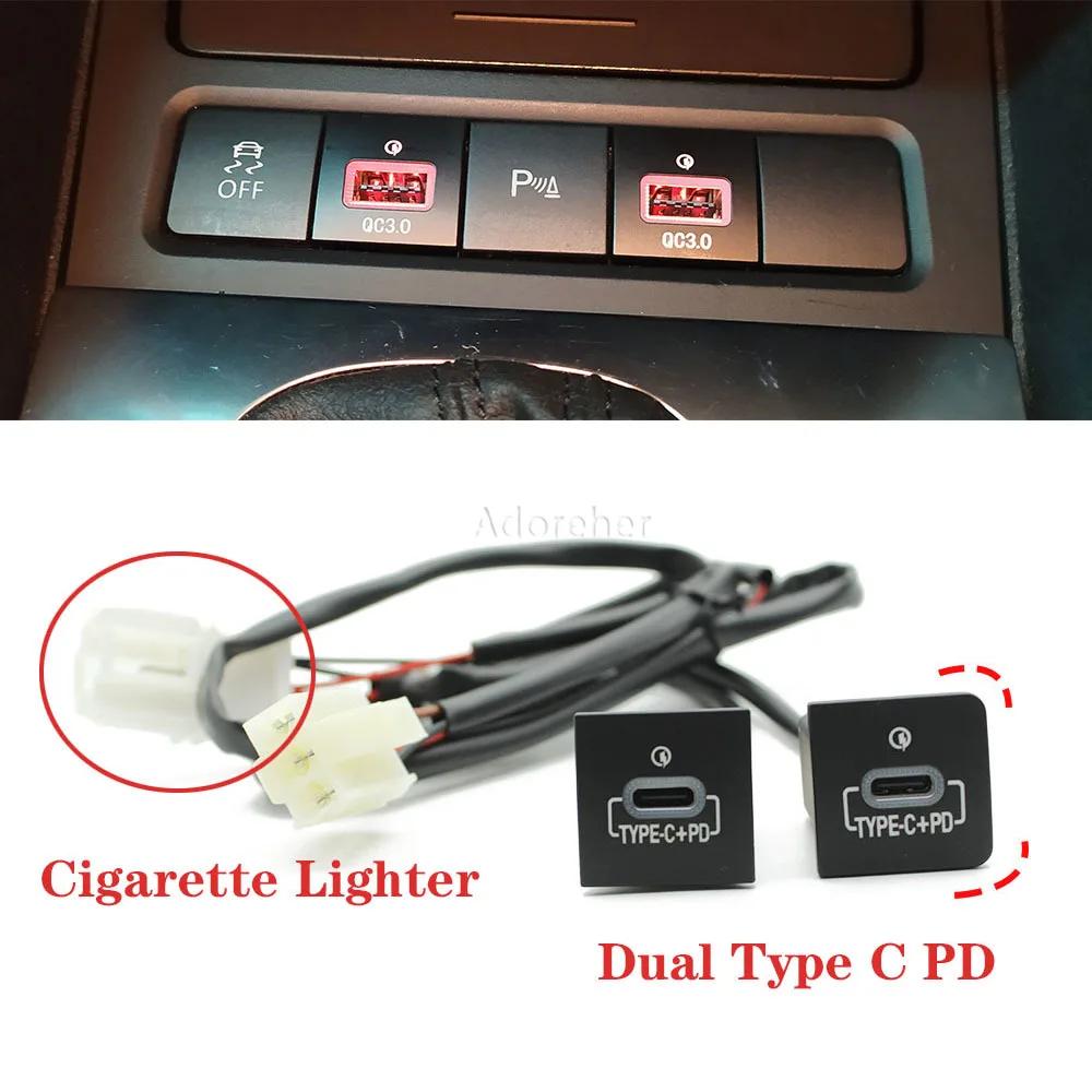 Prise de chargeur de voiture rapide 12V/24V, double USB, adaptateur d'alimentation QC3.0 PD Type C P