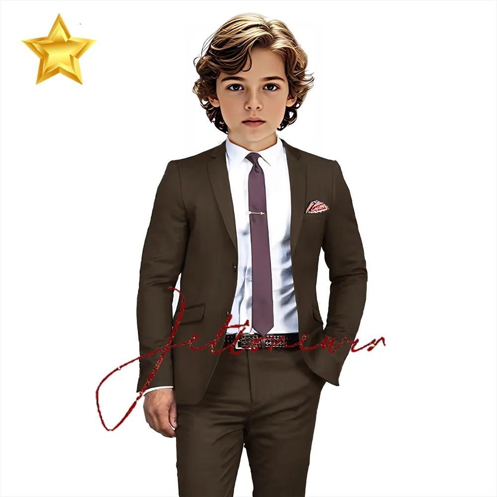 Costume élégant à simple boutonnage pour garçon, coupe formelle, personnalisé, décontracté, pour mar