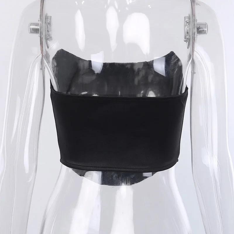 Corset Sexy en velours sans manches, épaules dénudées, mode, haut court, gilet, sous-vêtements fémin
