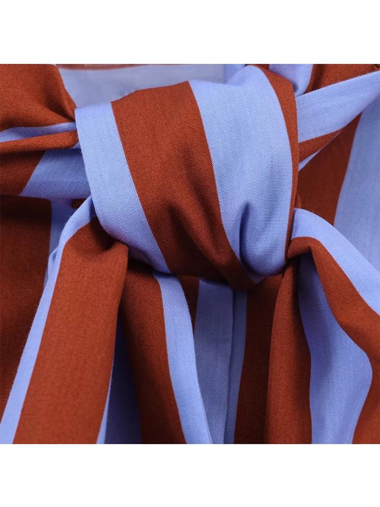Chemisier rayé élégant à nœud papillon pour femme TFMLN, nouvelle collection printemps, chemise ampl