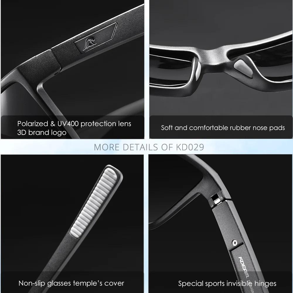 KDEAM-Lunettes de soleil polarisées à 100% ° KD029, protection UV, charnière à ressort intégrale et 