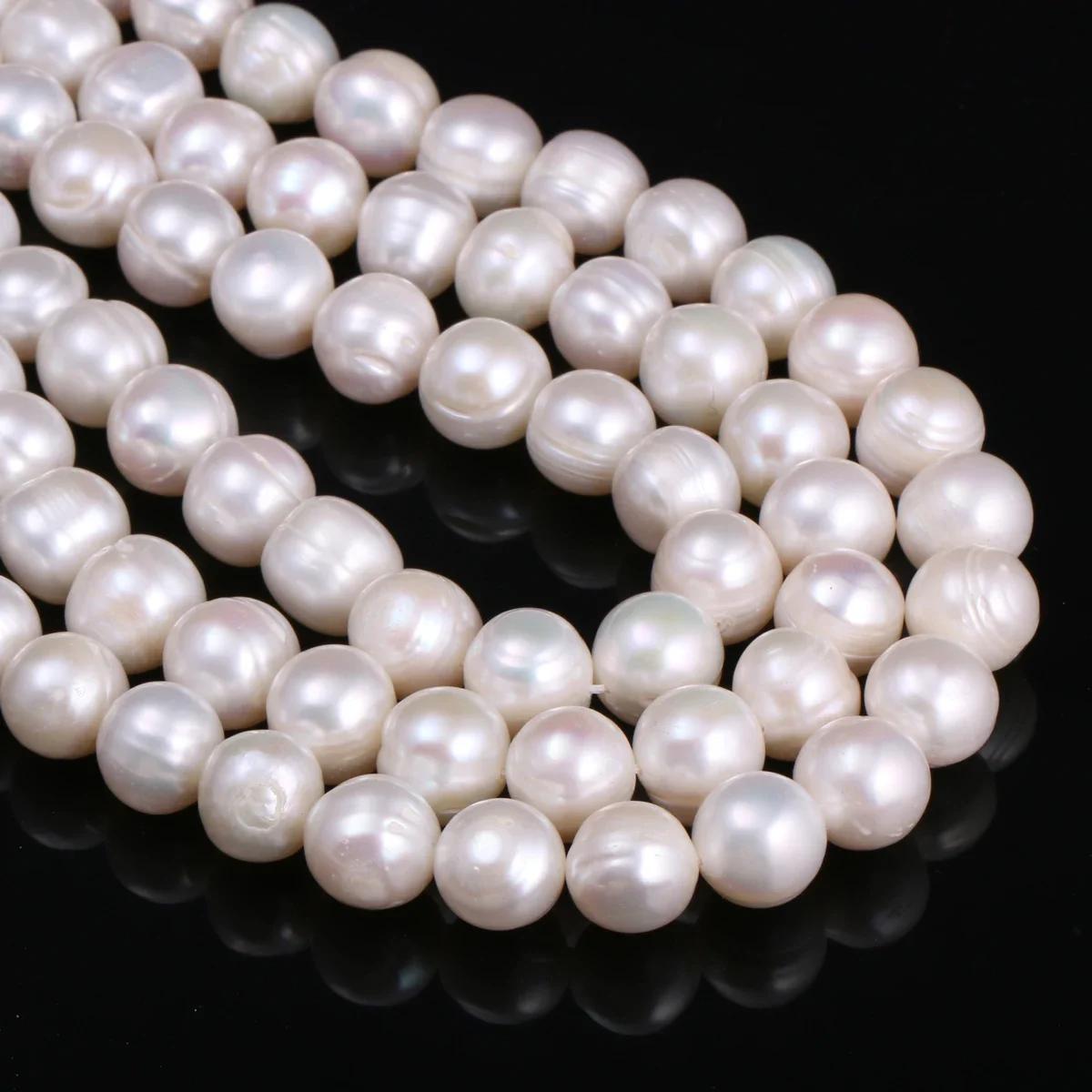 Perles de culture d'eau douce 100% naturelles, perles d'isolation rondes pour la fabrication de bijo