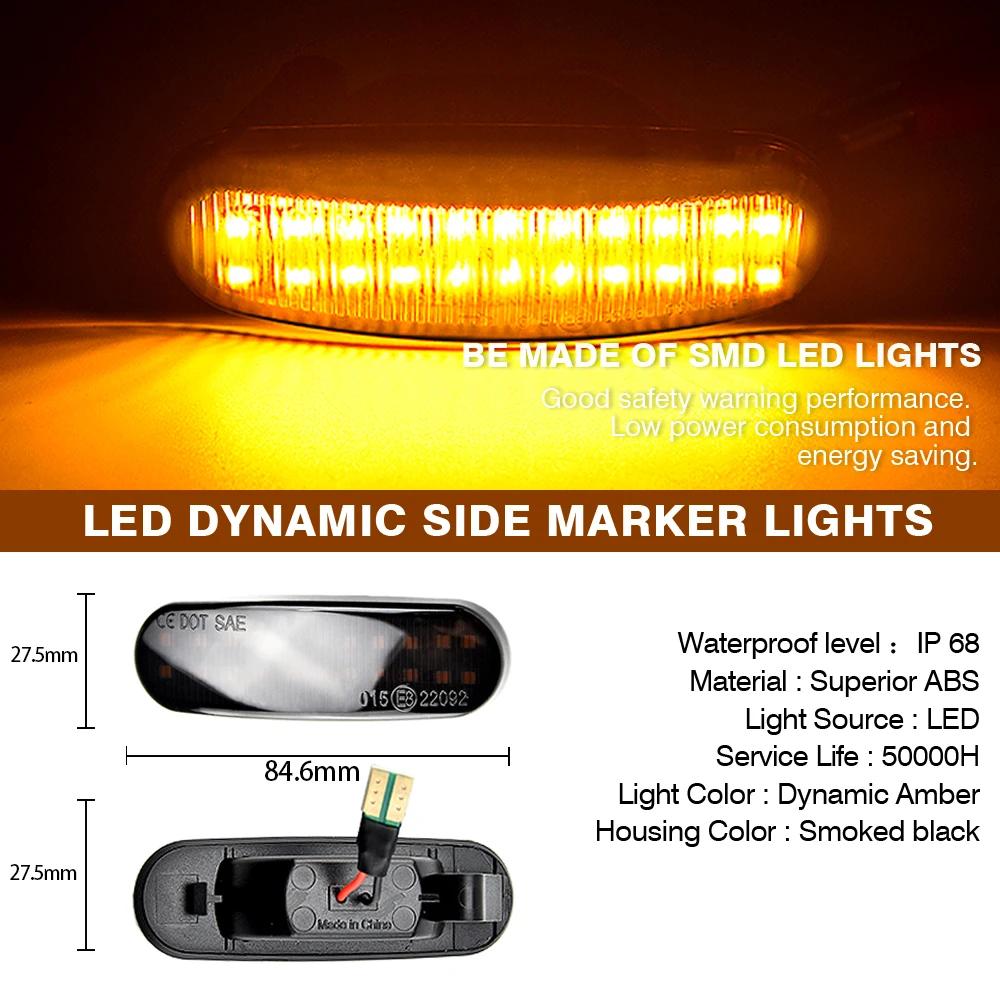 Clignotant LED dynamique, marqueur latéral, lampe répéteur pour Fiat Panda 169 Grande Punto Inkl Evo