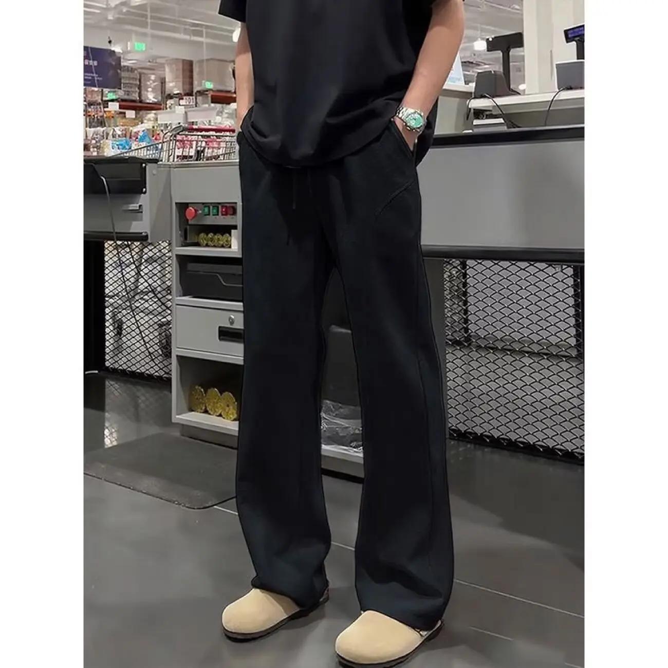 Nouveau pantalon évasé coupe américaine sans plis pour l'été, pantalon décontracté polyvalent fin ef