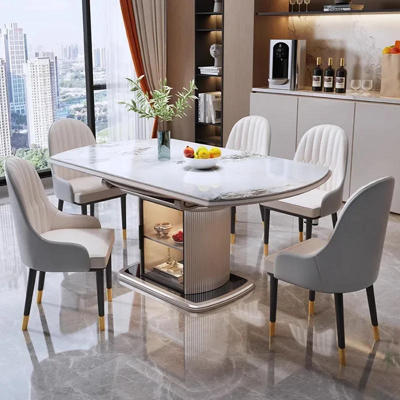 Table à manger ronde en marbre, meuble De luxe moderne pour salon, style nordique minimaliste, meubl