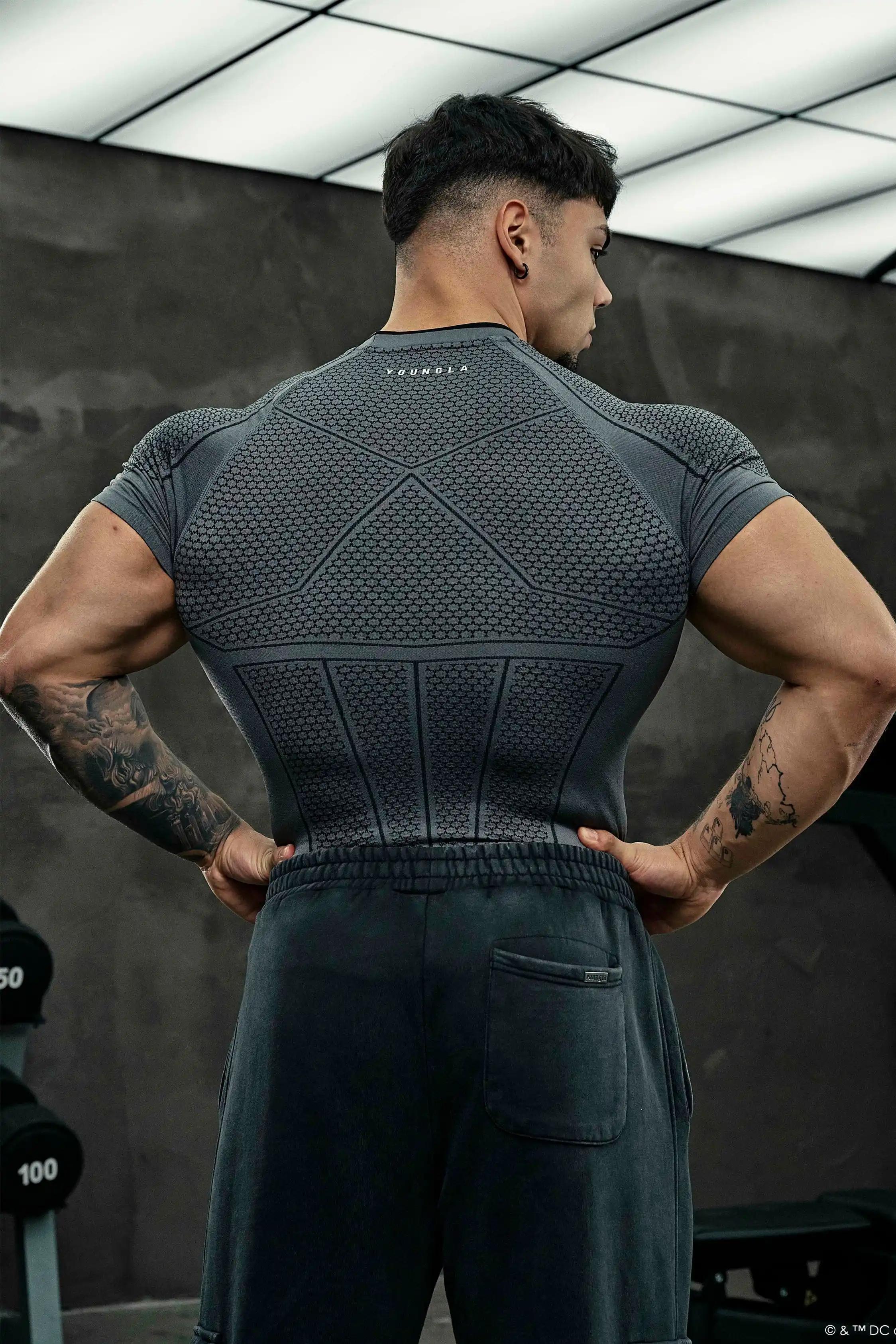 Été nouveau T-shirt serré pour hommes survêtement YA sport Fitness sensation de glace ajustement ser