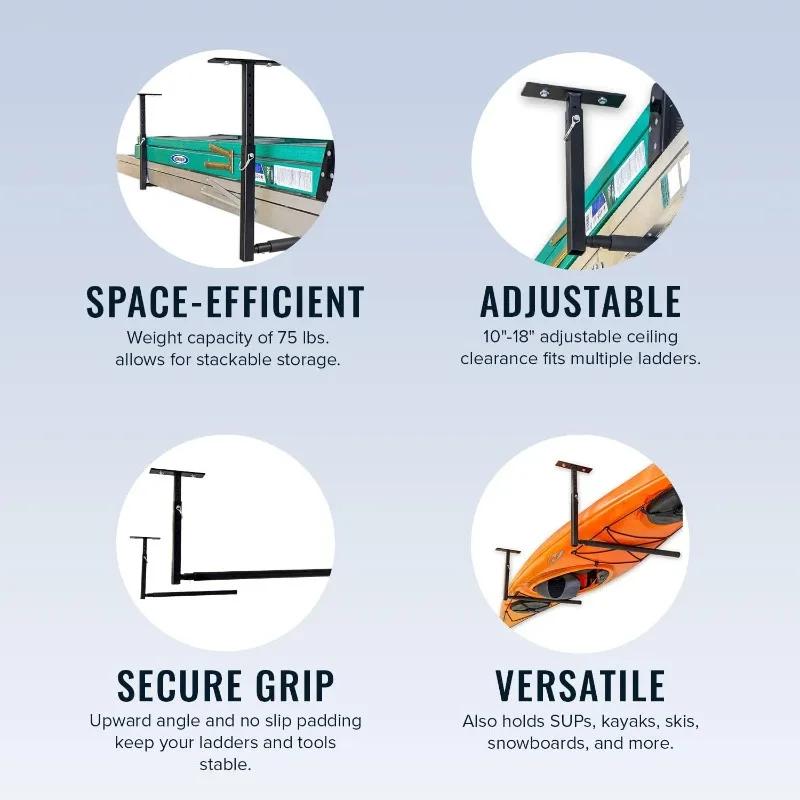 Support de plafond réglable – Support d'échelle de plafond de garage Hi Port 2 |   Rangement d'échel