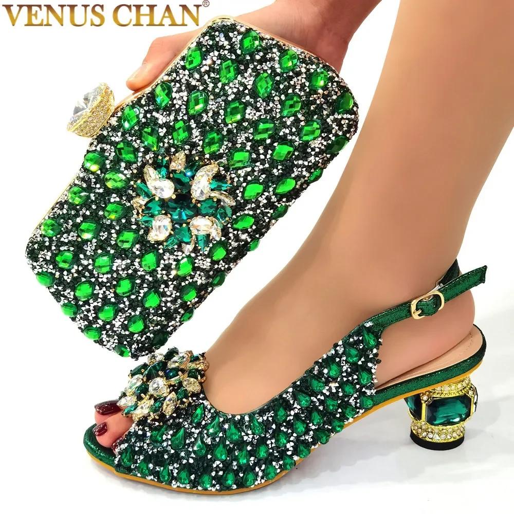 NigWin-Chaussures et sacs argentés pour femmes, chaussures et sacs de fête, mode africaine, chaussur