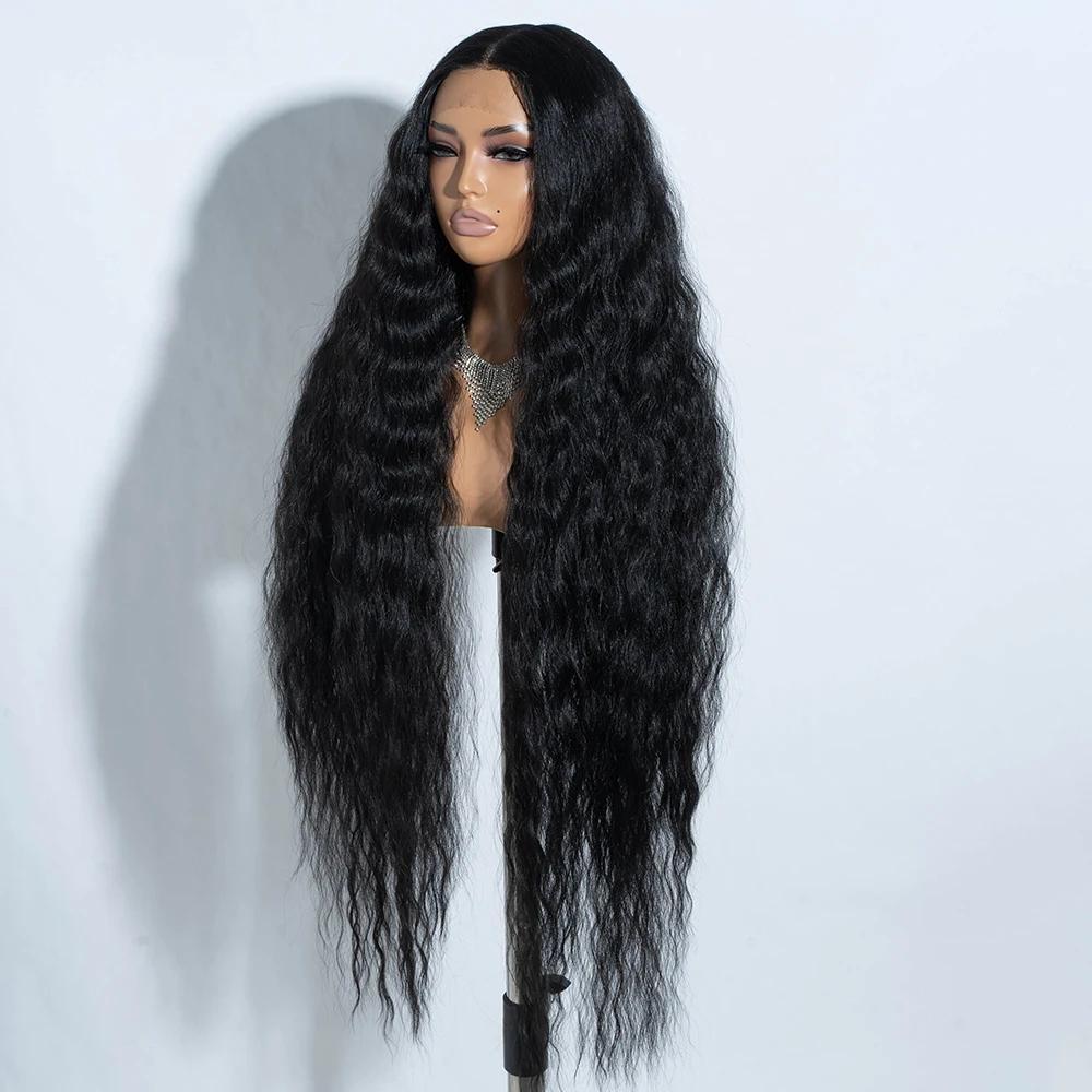 Perruques de Cosplay synthétiques en dentelle pour femmes noires cheveux longs bouclés 42 pouces Cos