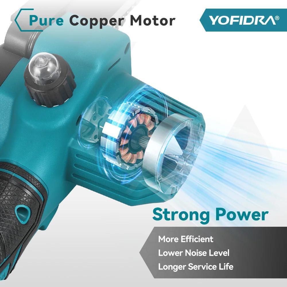 YOFIDRA 6 pouces tronçonneuse électrique sans fil huileur jardin bois coupe bûche taille scie outil 