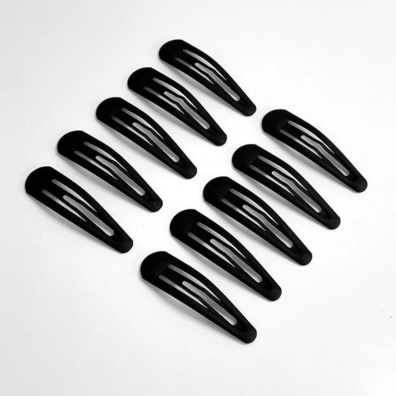 10 pièces de pinces à cheveux noires simples pour femmes, idéales pour fixer la frange et le peignoi