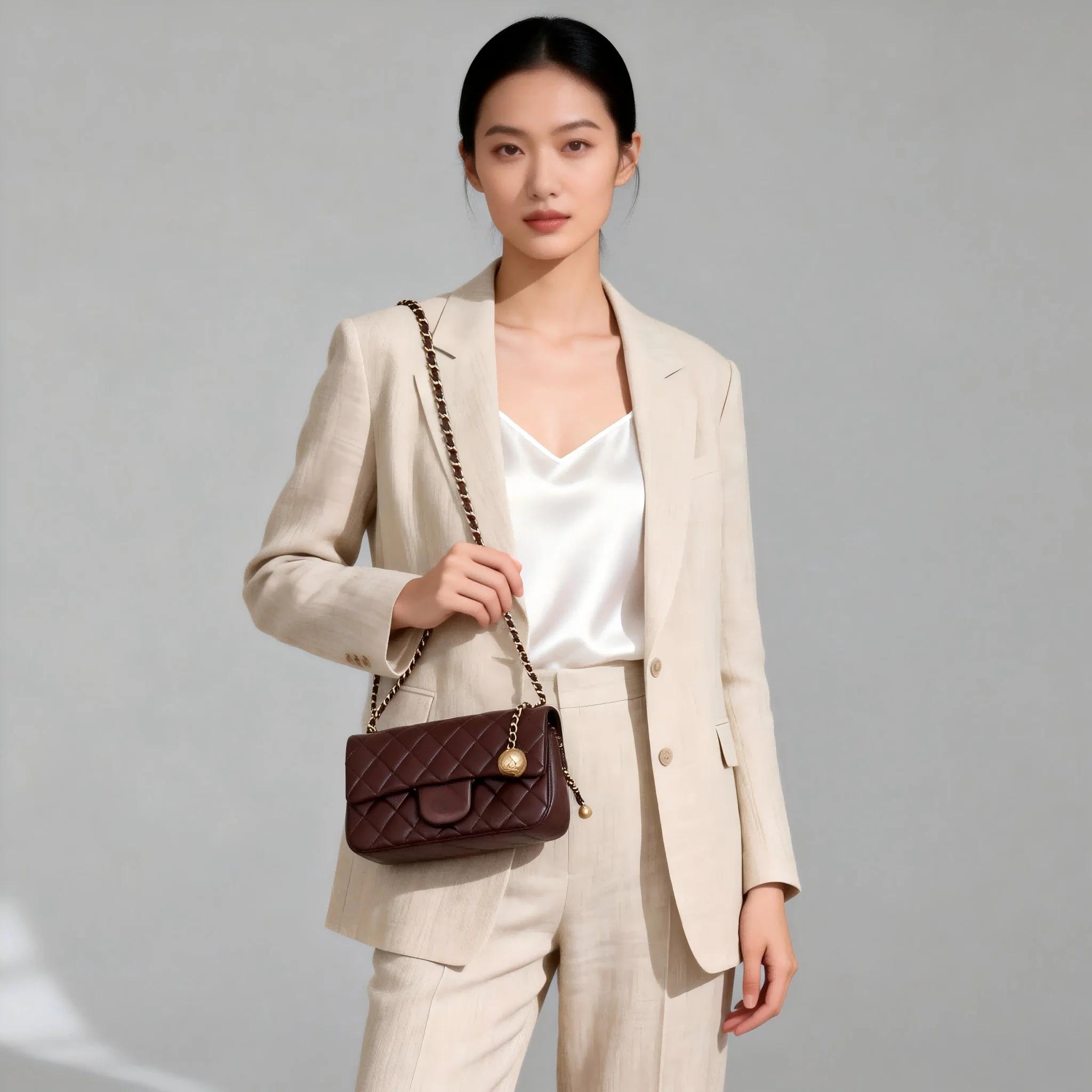 Sac à main en cuir de vachette, sac à main à motif diamant avec chaîne, sac de banlieue tendance, sa