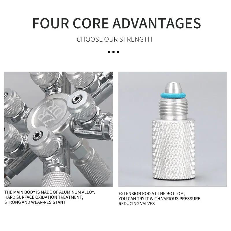 ZRDR – distributeur de CO2 multi-voies pour Aquarium en acier inoxydable, vanne à aiguille de sépara