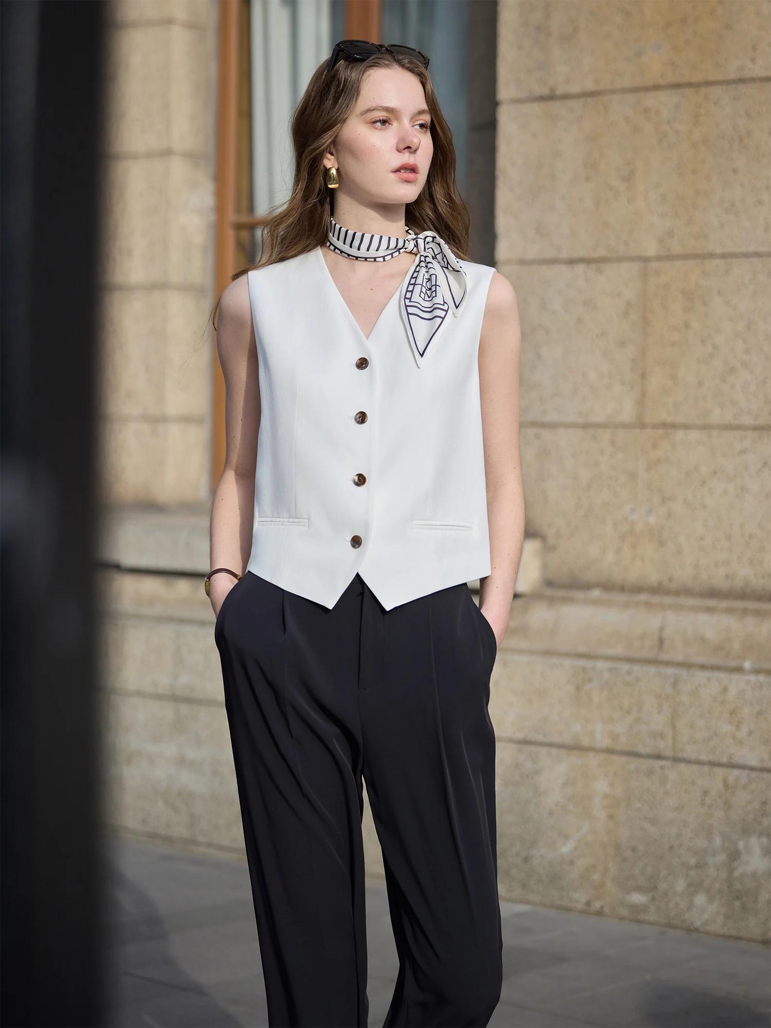 FSLE 2025 été vieux argent gilet pantalon à jambes larges ensemble Vintage sur mesure deux pièces ta