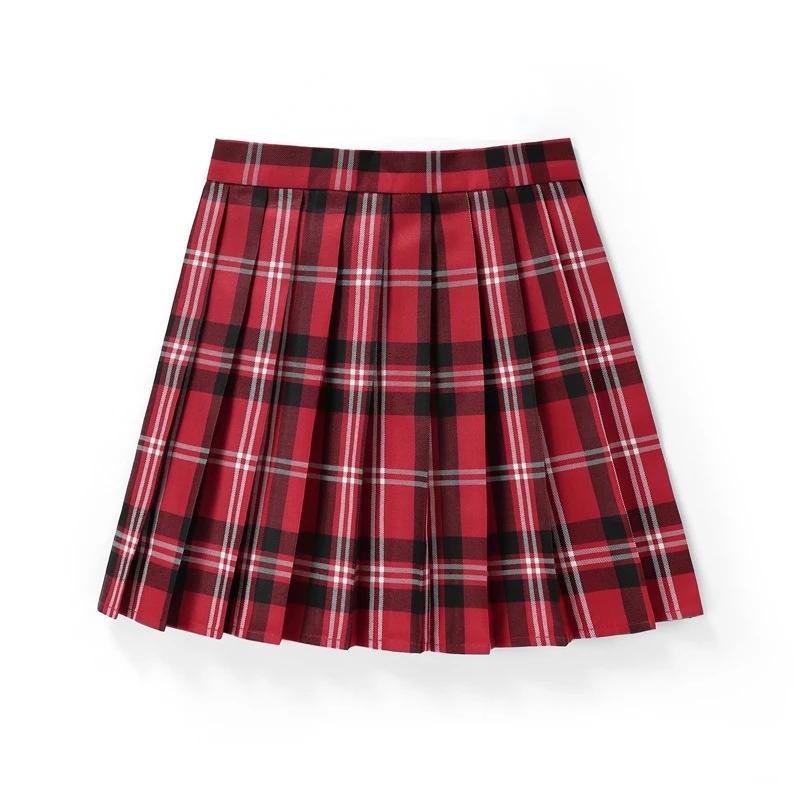 Jupes plissées à carreaux taille haute pour femmes, Mini jupe de Tennis, uniforme scolaire japonais 