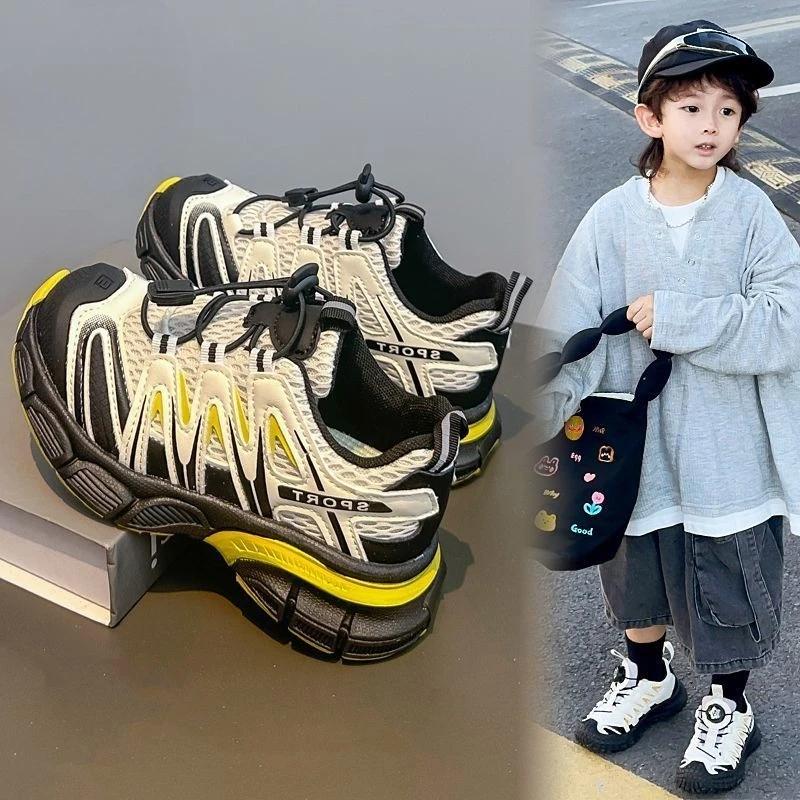 Enfants filles grosses baskets maille chaussures décontractées respirantes automne hiver nouveau à l