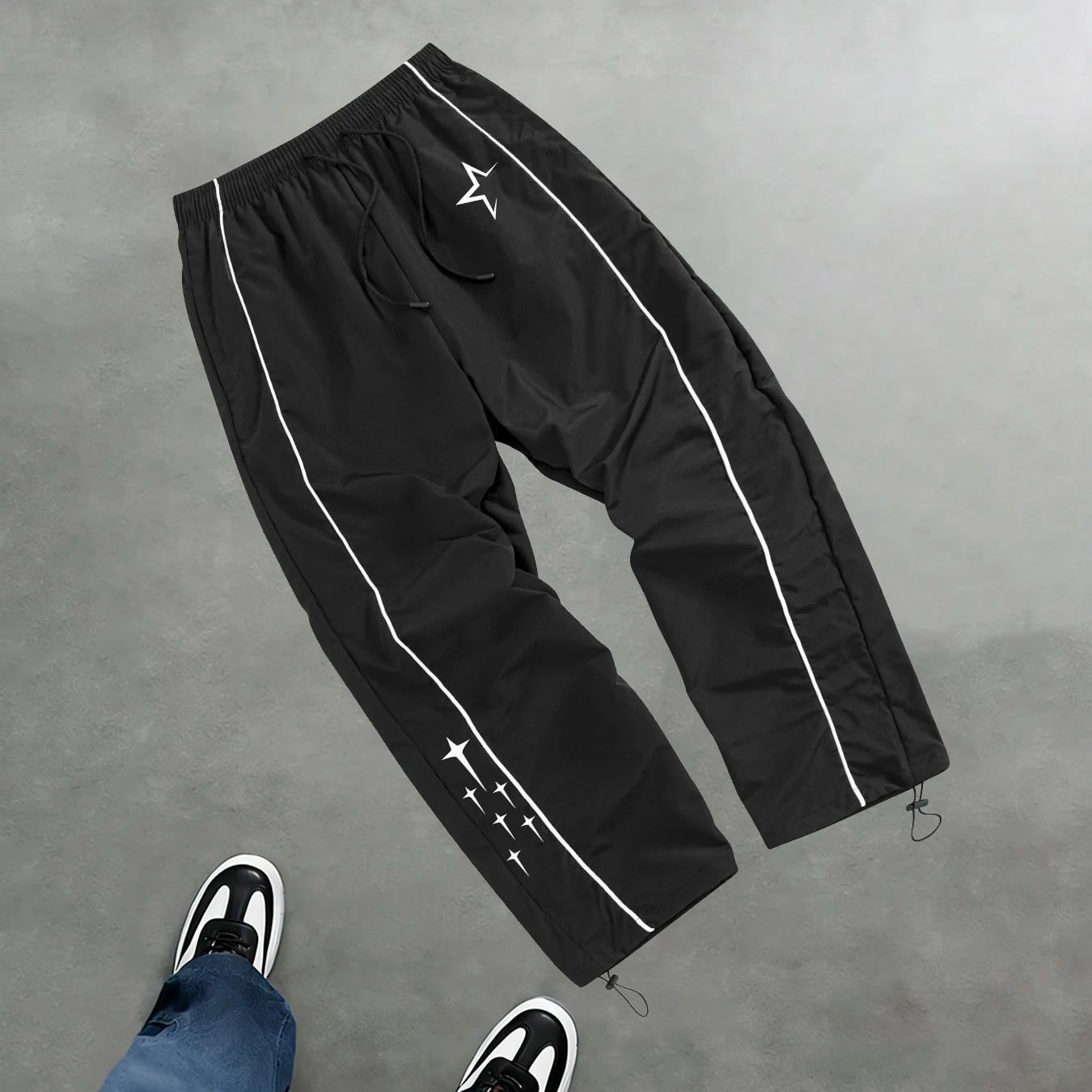 Pantalon de sport décontracté à imprimé étoiles pour hommes, pantalon d'entraînement de fitness prin