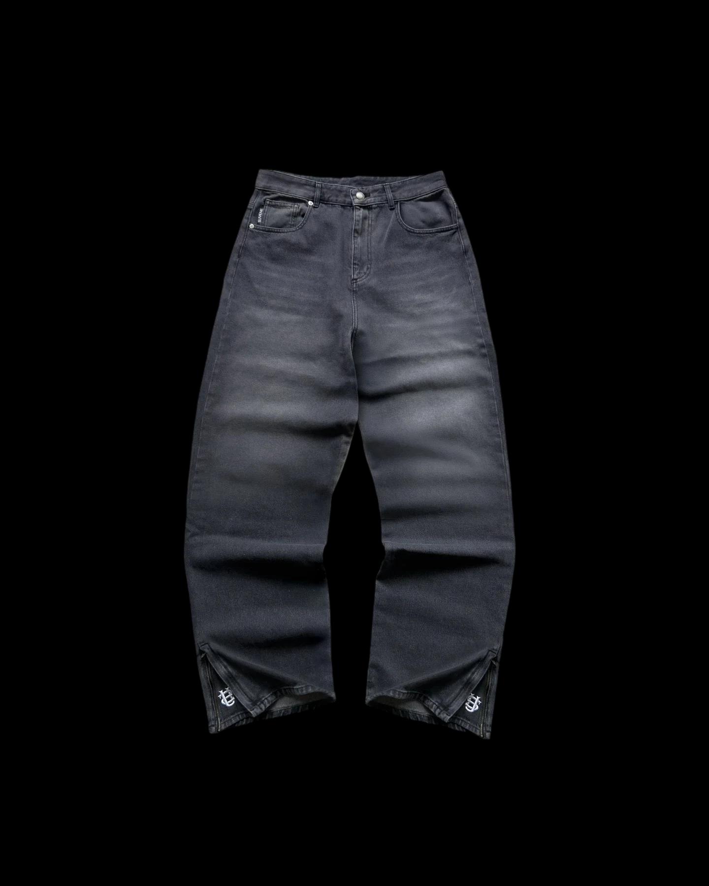 Patch Jeans Veste brodée à rayures rétro Ensemble deux pièces Costume Y2k pour hommes Harajuku hipho