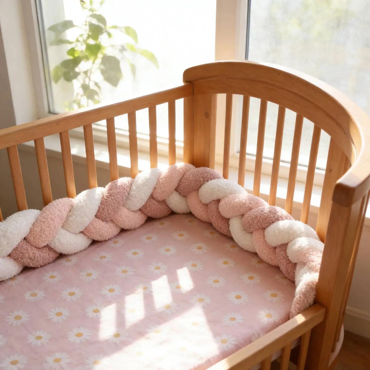 Protecteur de lit bébé 3M, coussin tressé pour lit bébé, décoration de chambre pour garçon et fille,