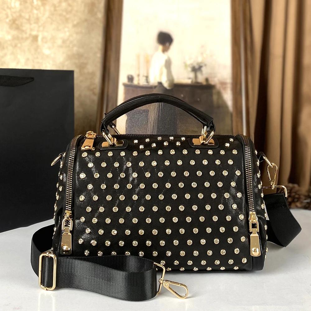 Sac à main à bandoulière de Style Punk clouté en diamant pour femmes, tendance haut de gamme, grande