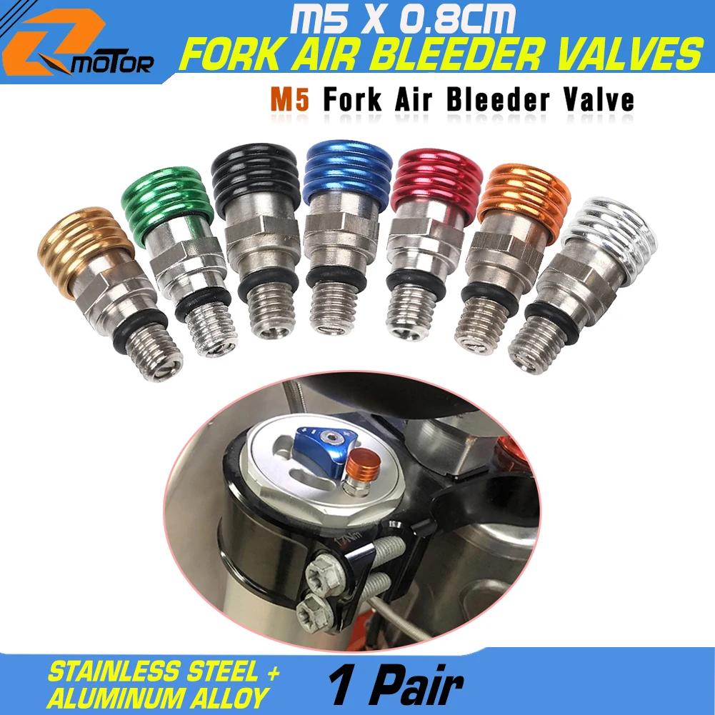 Valve de purge d'air de fourche de moto M5 * 0.8cm, pour Honda Yamaha Suzuki Kawasaki CR YZ WR KX F 