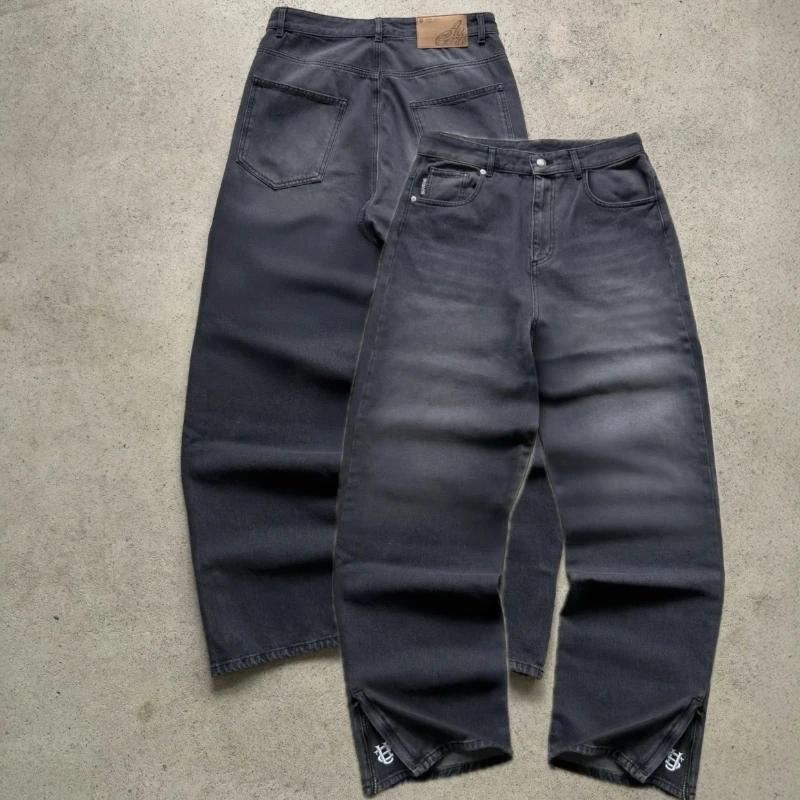 Pantalon décontracté pour hommes, européen et américain, hip-hop, pièce d'or, jean Y2K rétro gothiqu