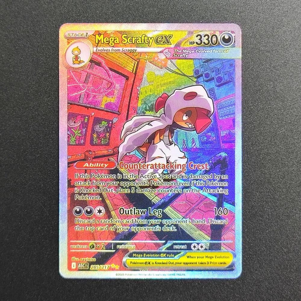 Carte Pokémon Proxy 2025 EN MEGA Gengar EX ASC 284-217 SAR Super Rare, Carte de Collection Unique, C
