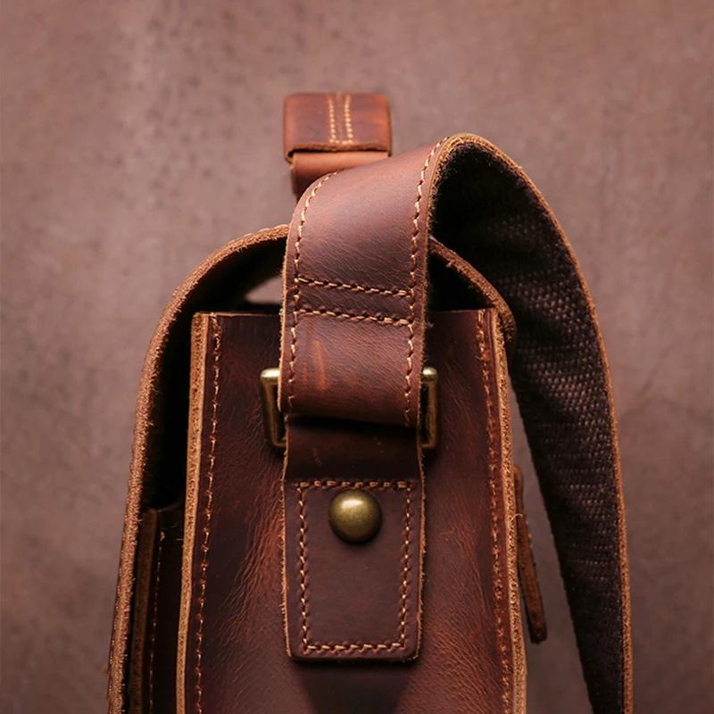 GURO-Sacs de messager rétro en cuir véritable pour hommes et femmes, sac initié, cuir de vachette na