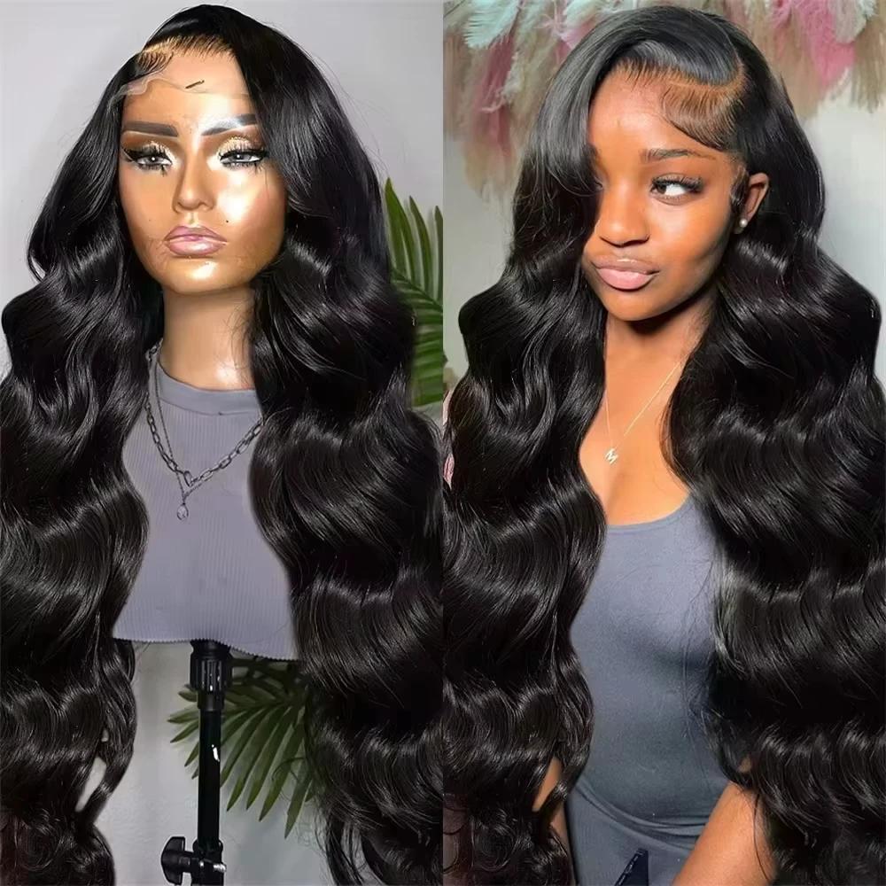 Perruque Lace Front Wig Body Wave Brésilienne Naturelle, Cheveux Bouclés, Sans Colle, 13x6, 13x4, HD