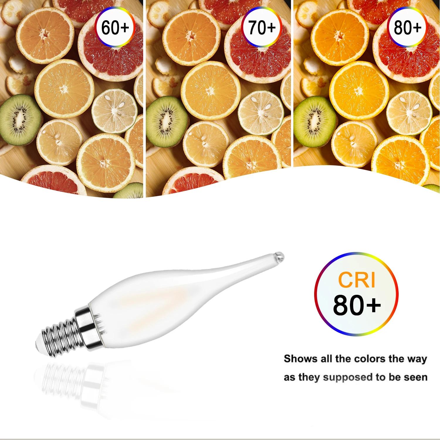 Ampoule LED E14 220V 110V C22, style rétro givré, remplacement pour chandelier, filament vintage, la