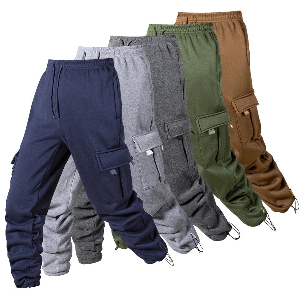 Viser de jogging multi-poches pour hommes, pantalons de survêtement longs, pantalons de fitness, pro
