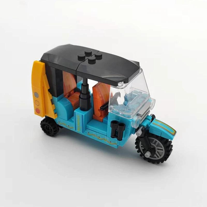 Ville moto à trois roues modèle MOC blocs de construction véhicule briques techniques cadeaux d'anni