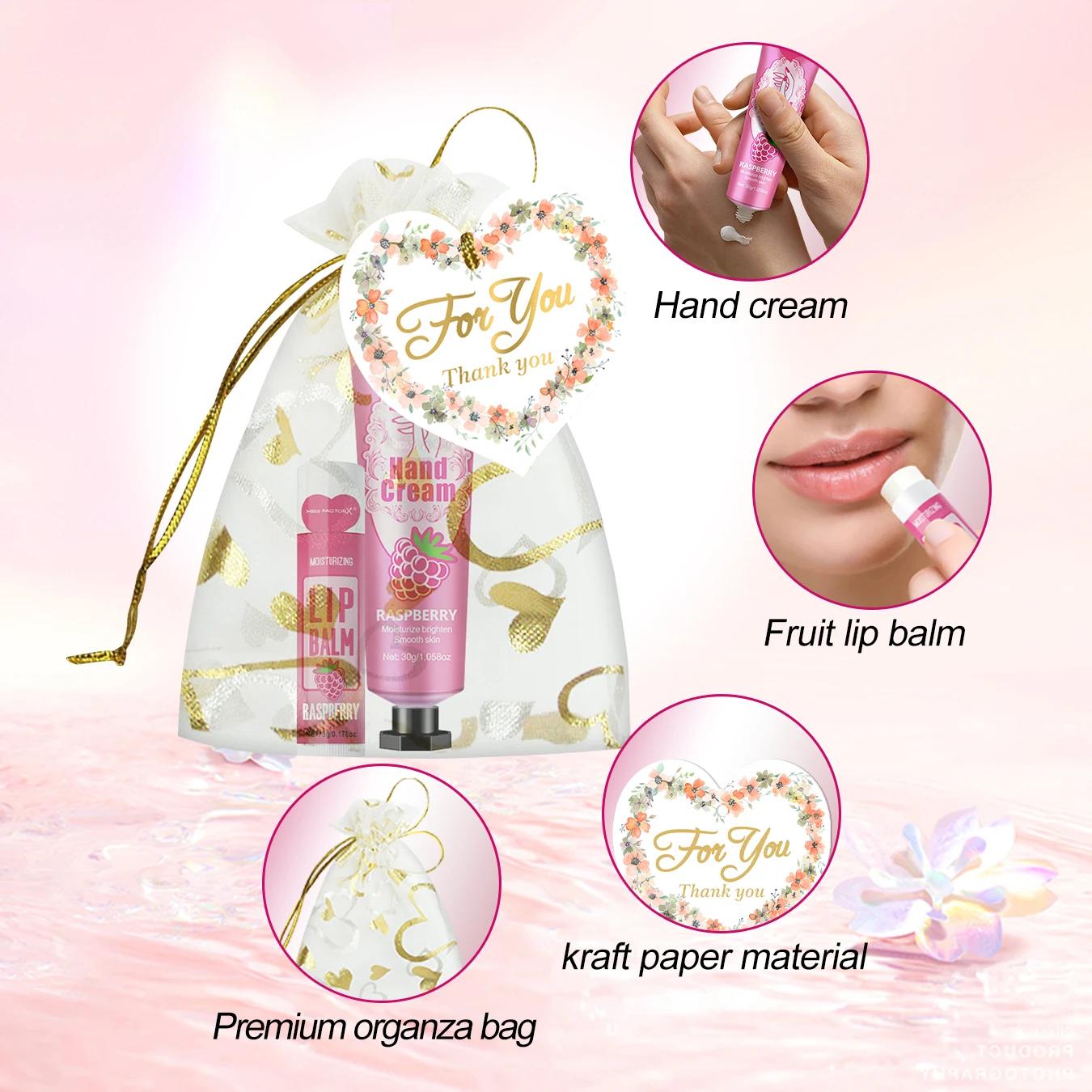 Coffret cadeau 30 ensembles/boîte crème pour les mains et baume à lèvres pour les invités cadeau de 