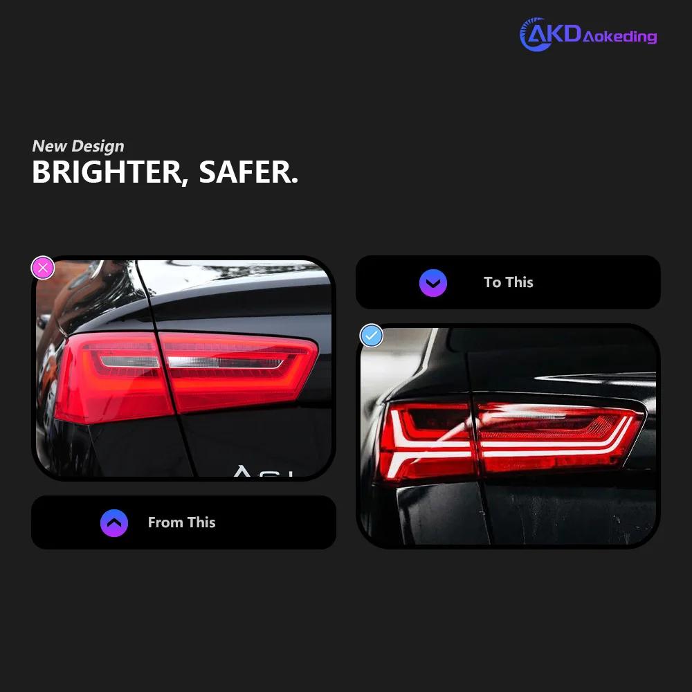 Feux de voiture pour horizon 2012-2015, A6L, Dock C7, Assemblage de feu arrière automatique à LED, M