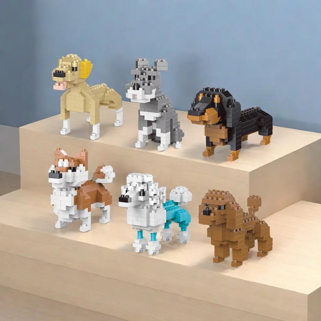 Mini blocs de construction pour chien teckel, jouet pour adultes et enfants: design détaillé et réal