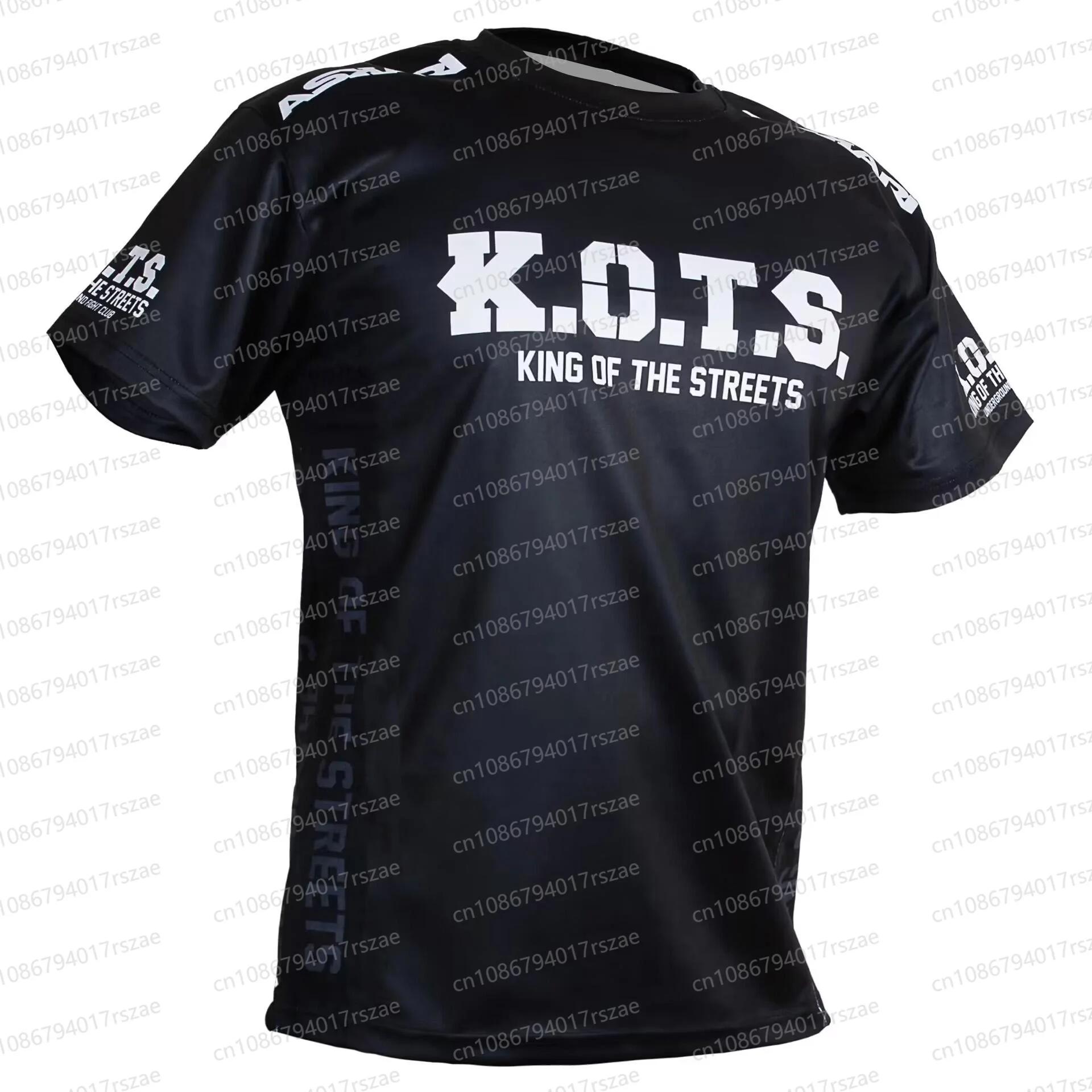 ASKARI-T-shirt de boxe respirant à manches courtes pour homme, t-shirt de sport en maille, entraînem
