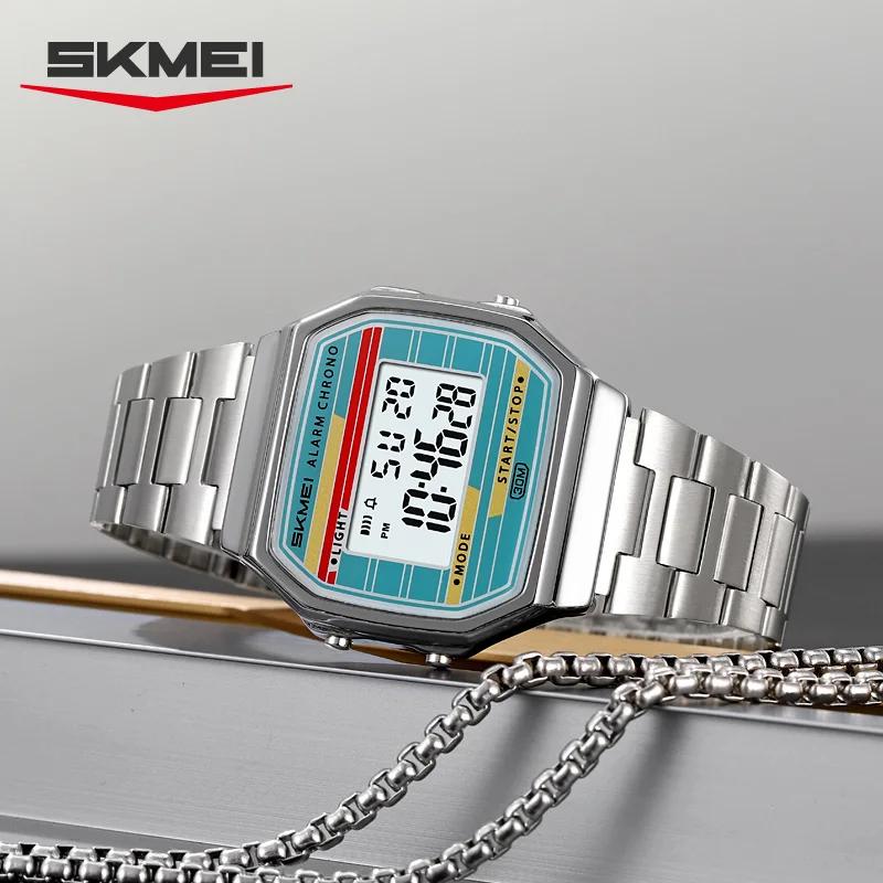 SKMEI 2514 classique électronique carré chronomètre numérique montres d'alarme Style rétro horloge h