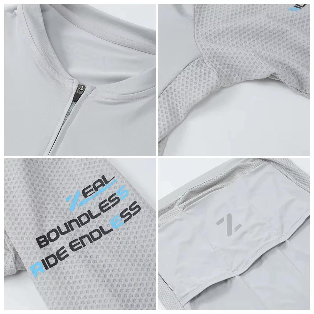 Ensemble de veste et de short de cyclisme pour homme ZRSE, respirant, à séchage rapide, coupe ajusté