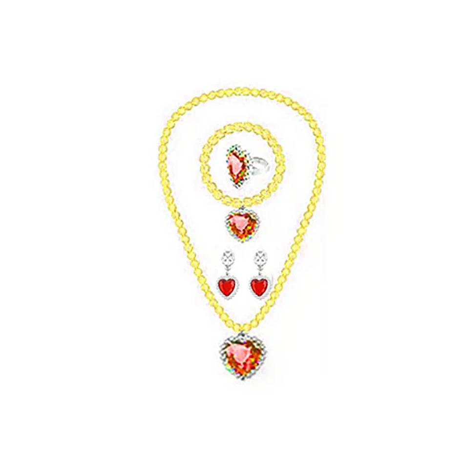 Enfants filles Elsa Sofia Belle princesse accessoires raffinement perles collier Bracelet bague bouc