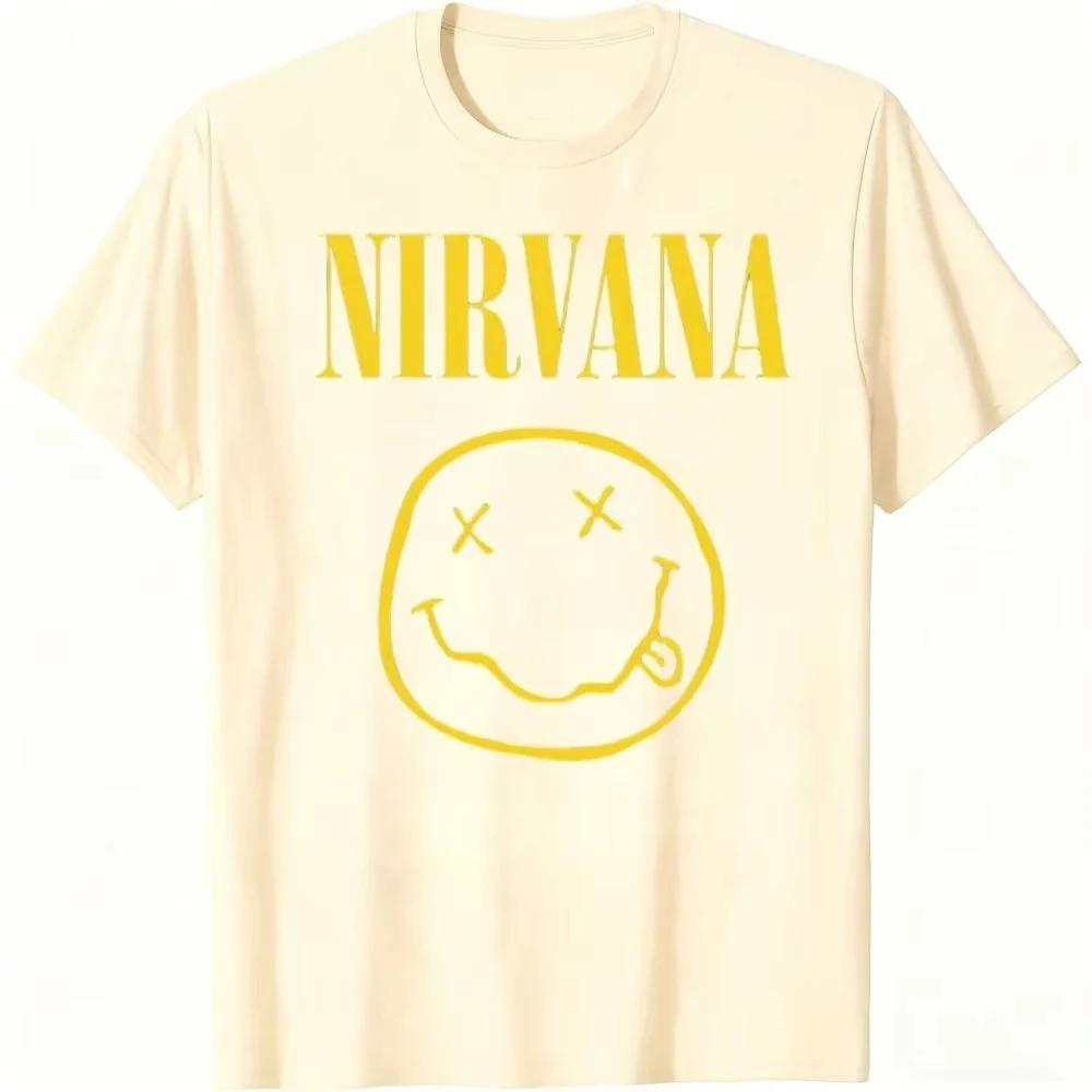 Nouveau T-shirt pour homme de la groupe de rock Nirvana, style hip-hop, t-shirt oversize Y2K pour ho