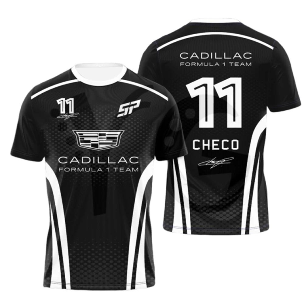 T-shirt pour homme de l'équipe Cadillac Racing avec impression 3D, chemise à manches courtes à sécha