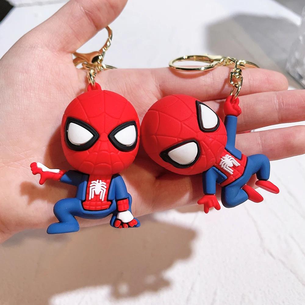 Lot de 4 porte-clés Marvel Spider-Man, série Avengers, dessin animé, bande dessinée, porte-clés cool