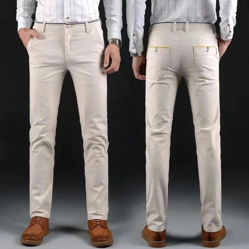 6 couleurs mode hommes coupe ajustée pantalons décontractés Style coréen affaires travail pantalon t